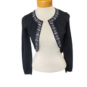 Woman’s Cropped Silver Appliqué Sweater